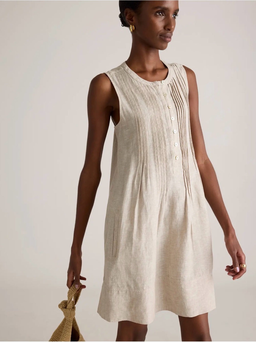 Quince 100% European Linen Sleeveless Swing Dress XS